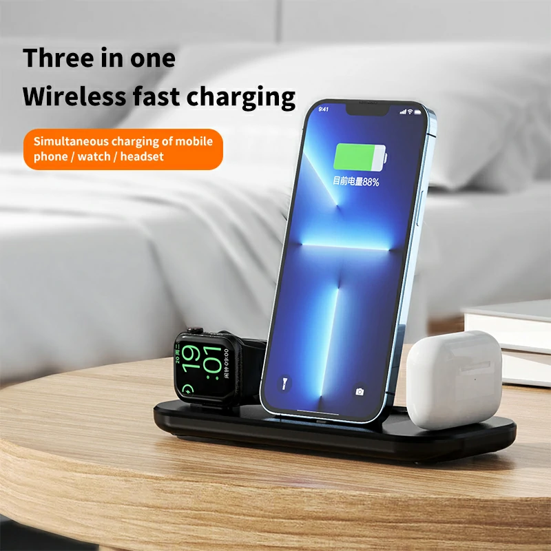 WOWTECHPROMOS: Foldable 3-in-1 Wireless Charger - Convenient & Space-Saving