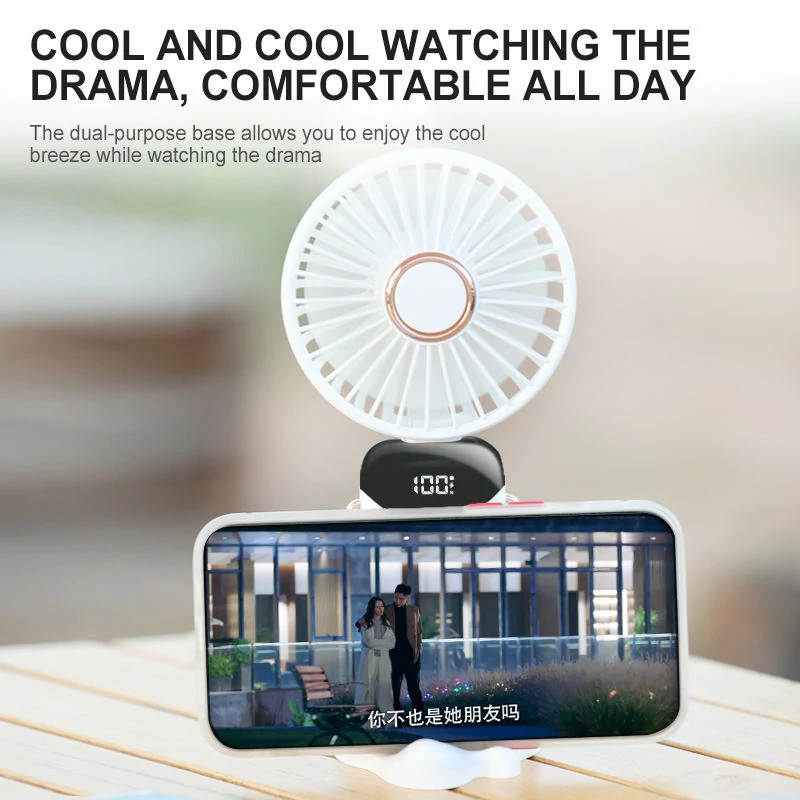 WOWTECHPROMOS: Mini Handheld Fan with Mobile Holder – Cool & Convenient