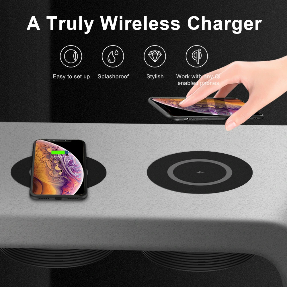WOWTECHPROMOS Invisible Wireless Charger: Sleek Under-Desk Charging Solution