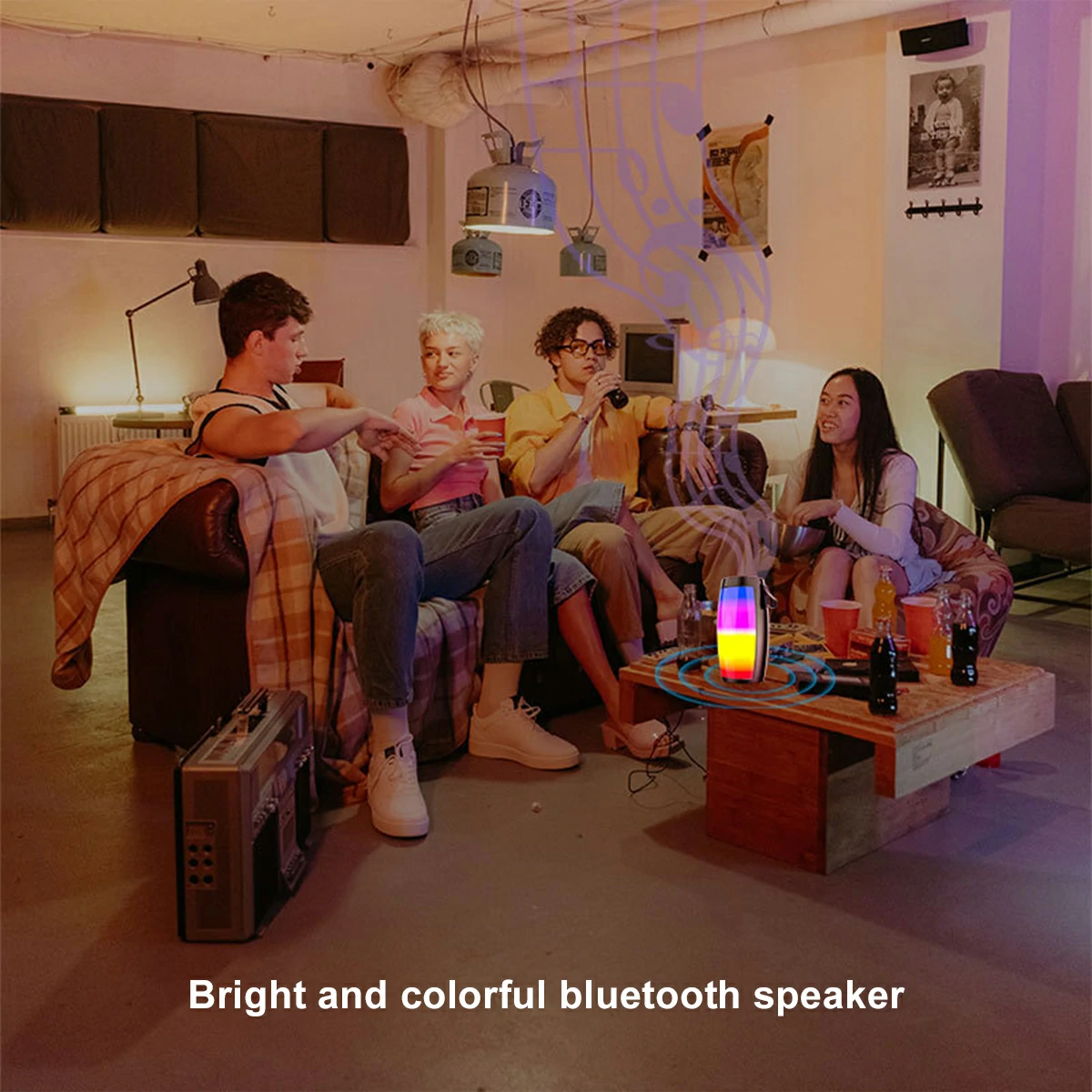 WOWTECHPROMOS: Portable Bluetooth Speaker with Mesmerizing Light Show