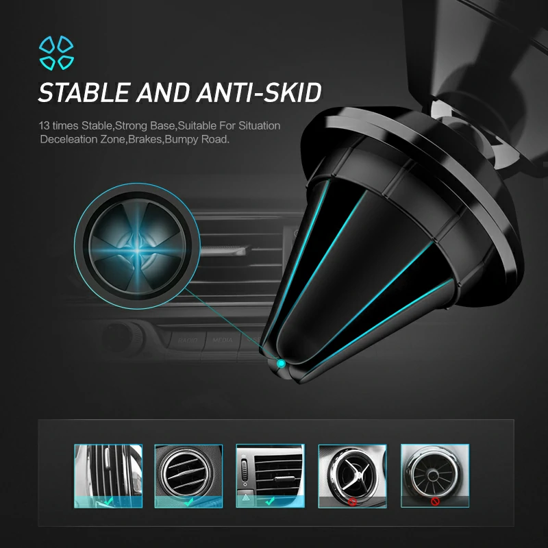 WOWTECHPROMOS Magnetic Car Phone Holder: Secure Grip, Adjustable & Durable Design