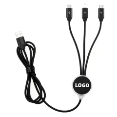 Premium 3 in 1 Charging Cable with Luminous Logo
