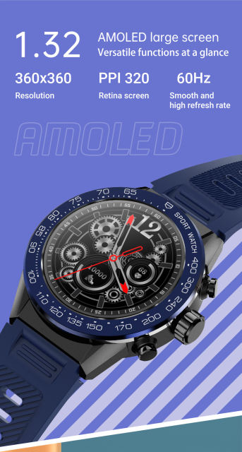Rollstimi Bluetooth calling Smart Watch 60HZ 360*360 AMOLED Smart Watch Men IP67 Waterproof Sport Smartwatch For Men IOS Android