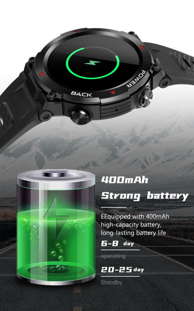 RollsTimi Sports Smart Watch Men 400 mAh Battery IP68 Waterproof Bluetooth Call Custom Dial Smartwatch Heartrate Monitor