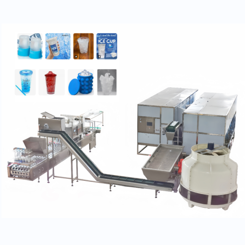 Ice cube packing machine, Tube ice packing machine