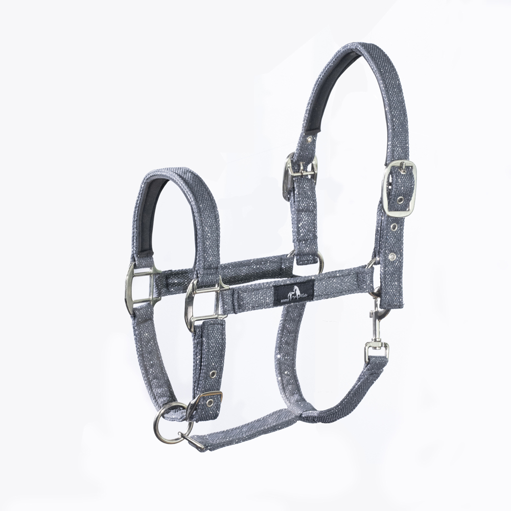 MESH GLITTER HALTER&LEAD ROPE SET（Dark Grey）