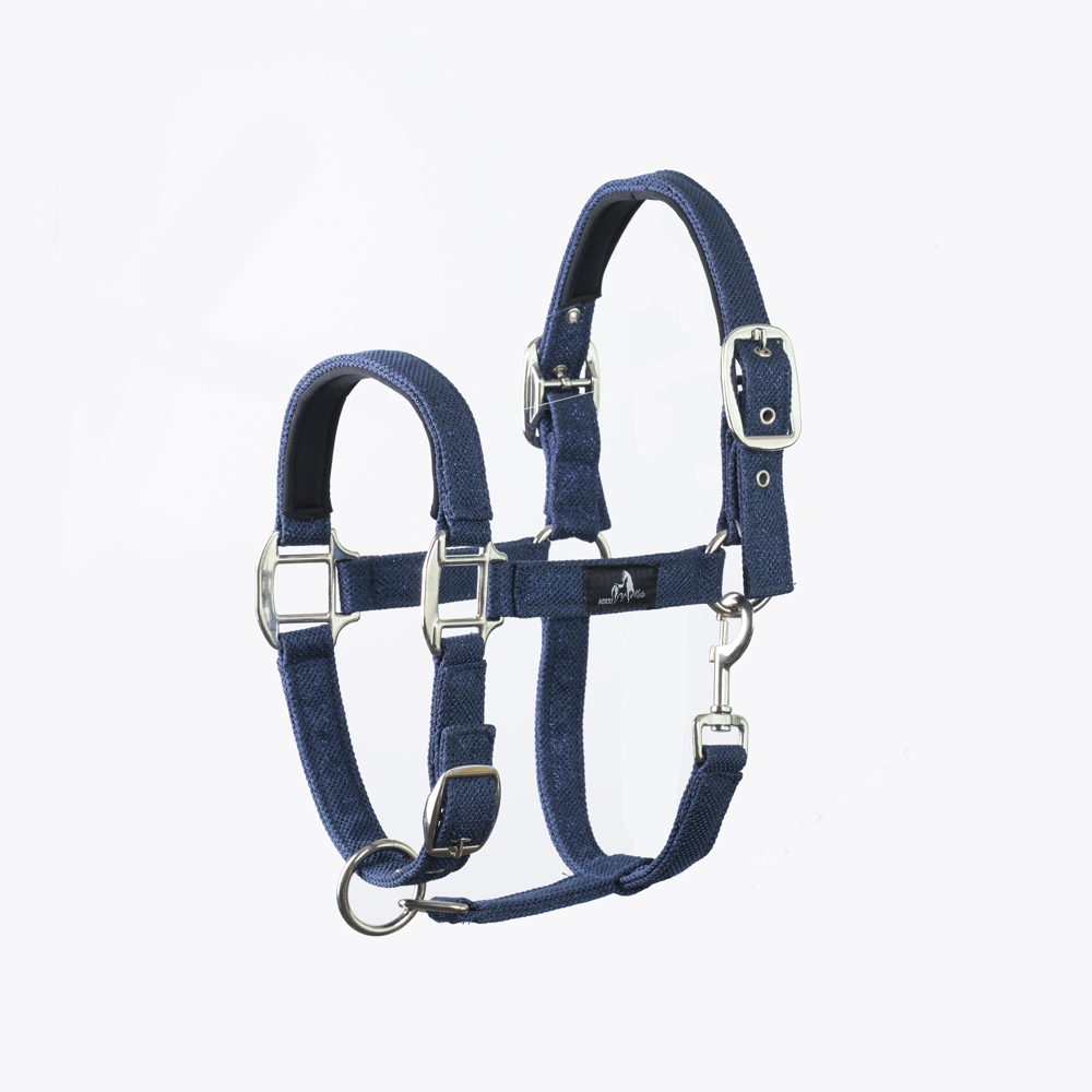 MESH GLITTER HALTER&LEAD ROPE SET（Navy）