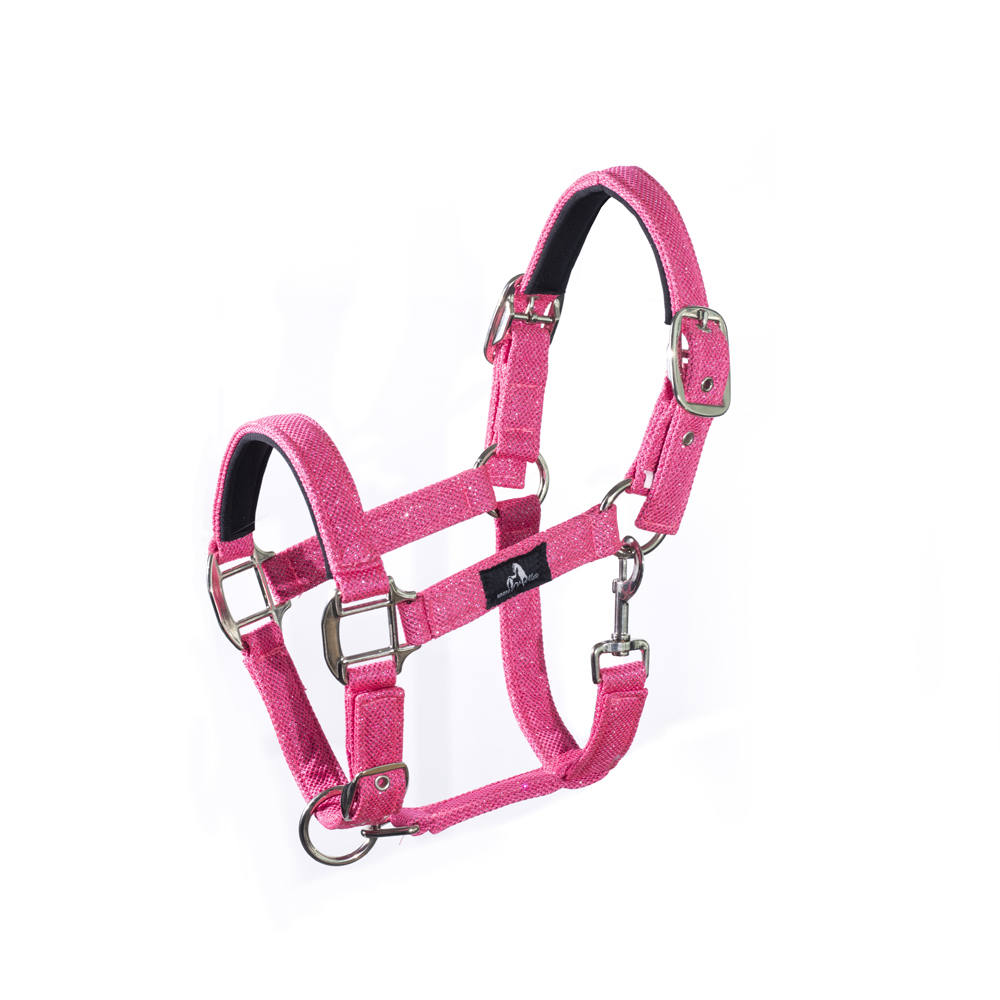 MESH GLITTER HALTER&LEAD ROPE SET（Fushia）
