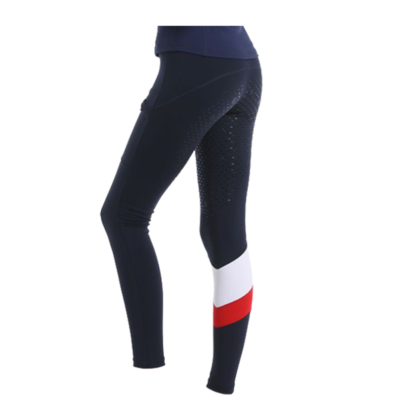 Booler women soft training tights（navy w white/red strip）