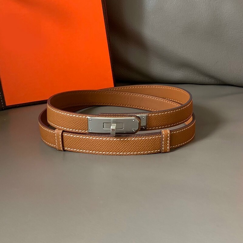 Retractable high quality steel buckle fine belt lady skirt leather palmprint head layer leather trim waist suit belt