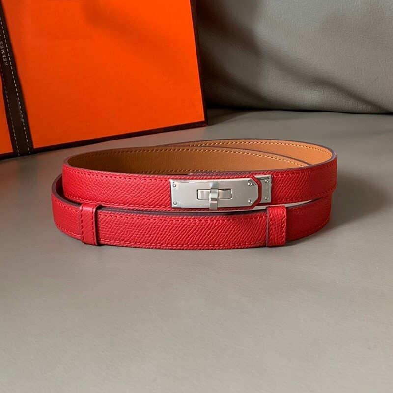 Retractable high quality steel buckle fine belt lady skirt leather palmprint head layer leather trim waist suit belt
