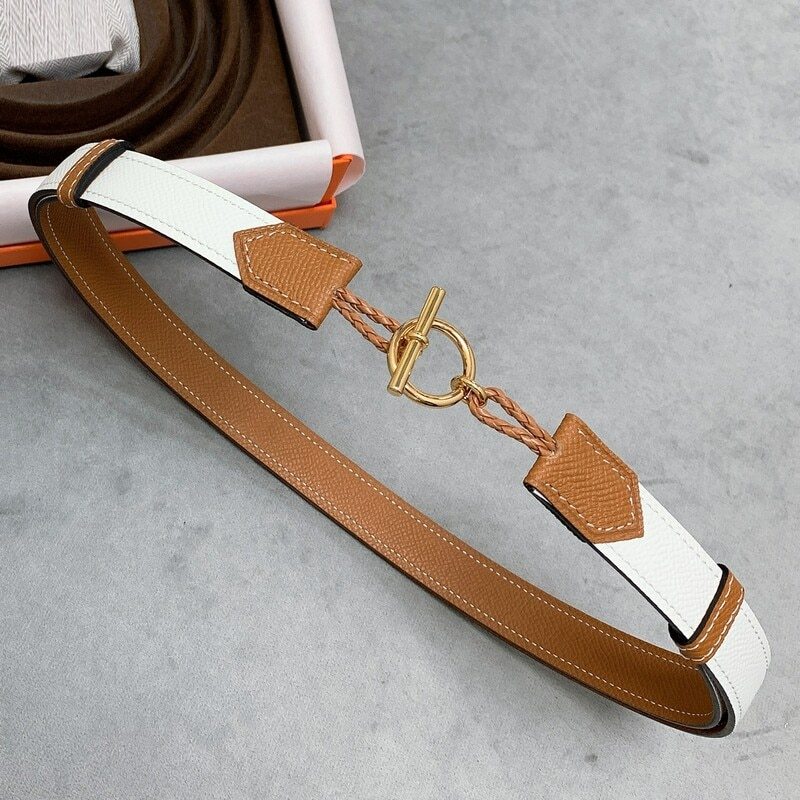 Adjustable palm print cowhide belt charm double sided women's belt one size temperament dress belt 2.5 decorative trouser belt