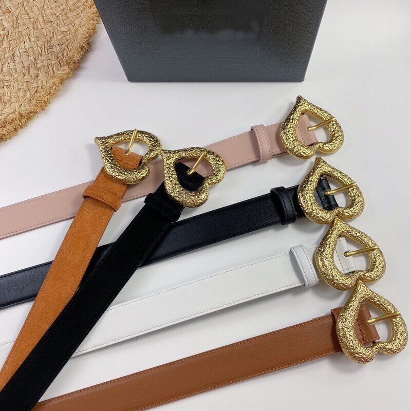 Women's leather decorative belt 3.0 versatile women's belt waist personality heart-shaped copper needle buckle belt