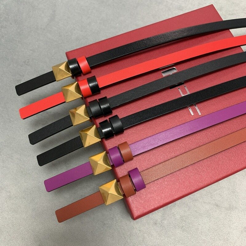 Mini waistband accessories Color cowhide women's belt waistband 1.2 thin waist dual-use leather dress belt