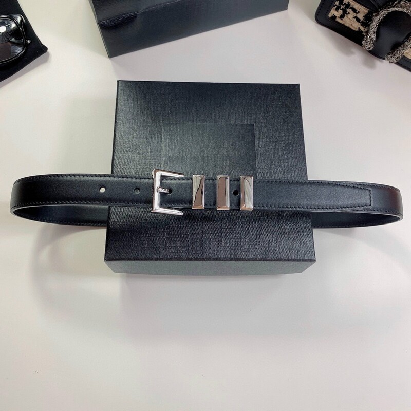 Needle buckle leather belt Fashionable copper material women's belt plain leather 2.5cm double layer leather women's belt