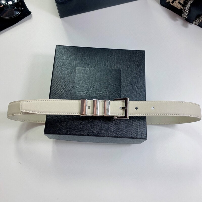 Needle buckle leather belt Fashionable copper material women's belt plain leather 2.5cm double layer leather women's belt
