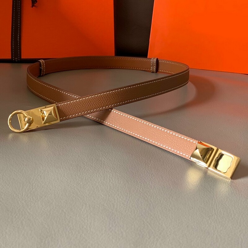 Adjustable waistband belt cowhide palm print 1.8cm extendable belt is cowhide stainless steel buckle with girl's belt