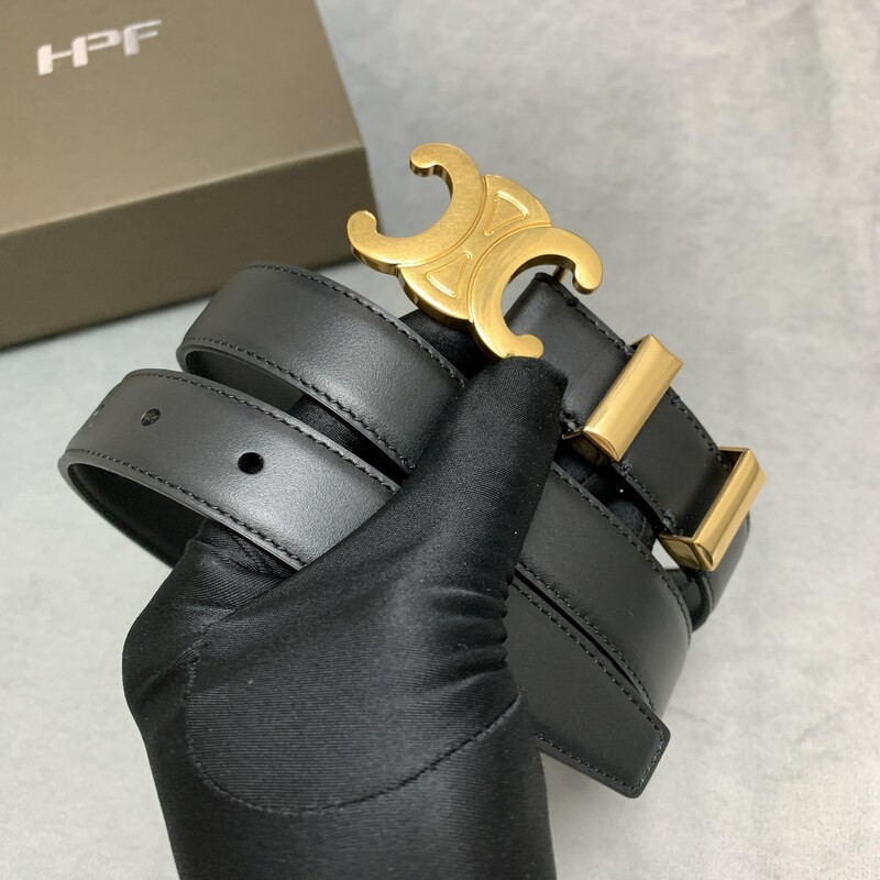 Stylish double hardware ring 2.5cm belt denim belt with smooth buckle belt versatile calfskin waist belt