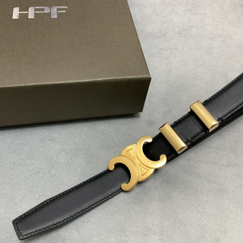 Stylish double hardware ring 2.5cm belt denim belt with smooth buckle belt versatile calfskin waist belt
