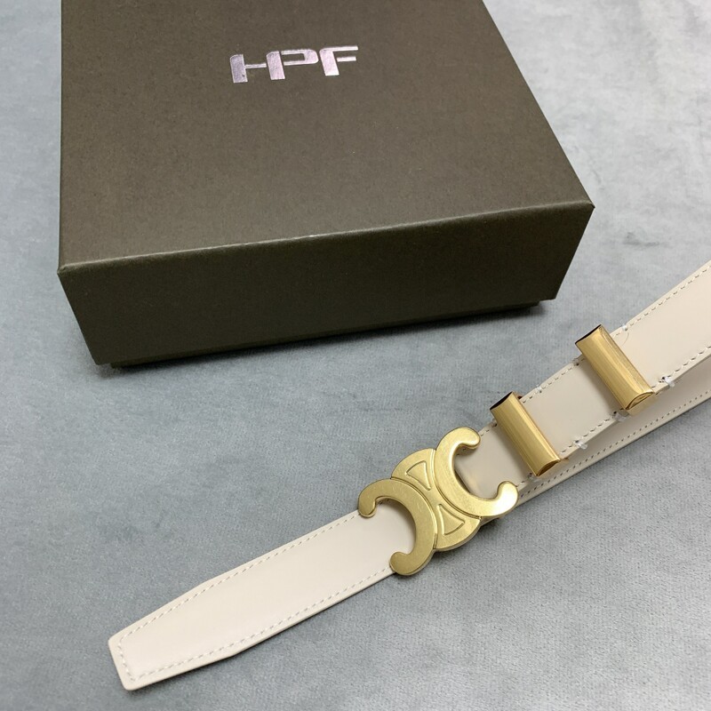 Stylish double hardware ring 2.5cm belt denim belt with smooth buckle belt versatile calfskin waist belt