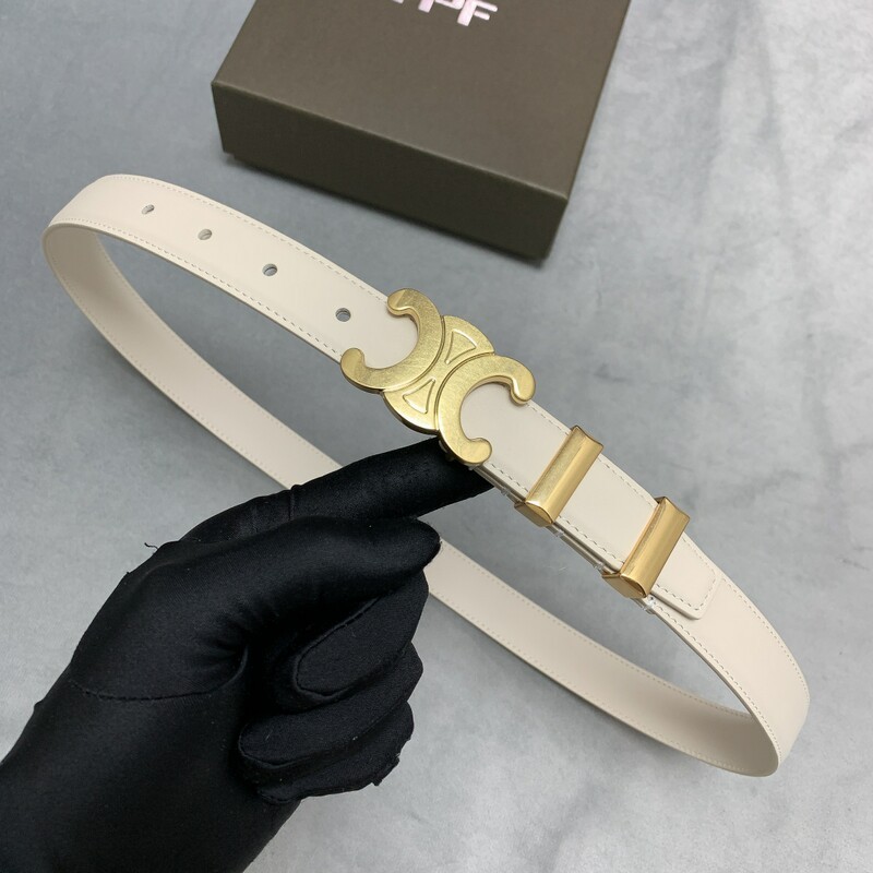 Stylish double hardware ring 2.5cm belt denim belt with smooth buckle belt versatile calfskin waist belt