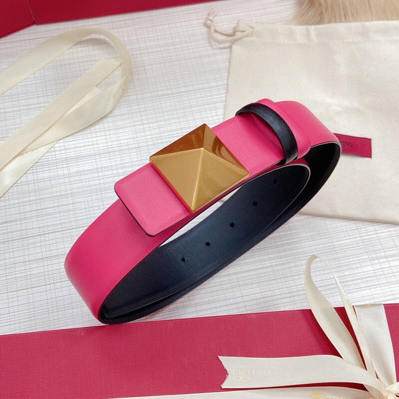 Women's belt in camouflage color plain double cowhide 4.0 dual-use plate buckle belt personality pyramid accessories belt