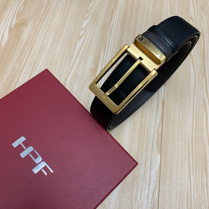 Business men's belt cowhide first layer needle steel buckle belt 3.5 men's formal wear belt suit belt