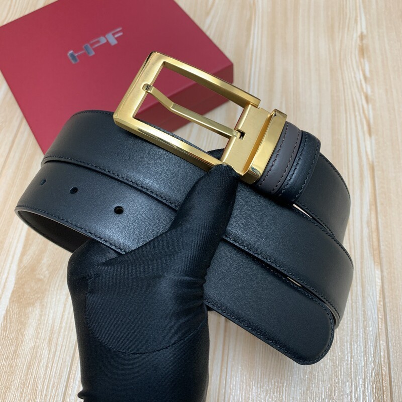 Business men's belt cowhide first layer needle steel buckle belt 3.5 men's formal wear belt suit belt