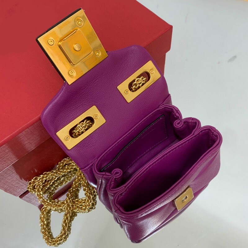 Mini size soft suede bag chain small handbag decoration oversized rivets chain bag magnetic buckle open and close soft sheep leather lining backpack