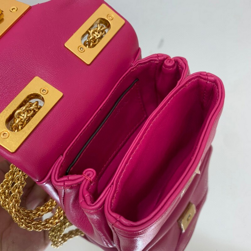 Mini size soft suede bag chain small handbag decoration oversized rivets chain bag magnetic buckle open and close soft sheep leather lining backpack