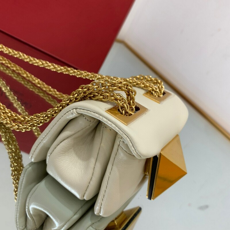 Mini size soft suede bag chain small handbag decoration oversized rivets chain bag magnetic buckle open and close soft sheep leather lining backpack