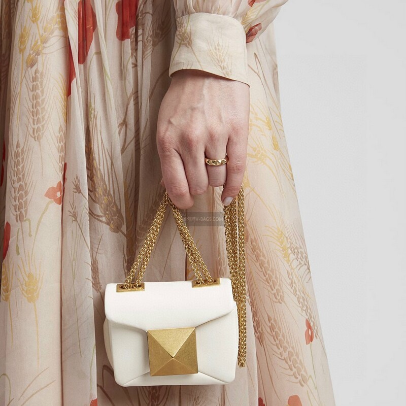 Mini size soft suede bag chain small handbag decoration oversized rivets chain bag magnetic buckle open and close soft sheep leather lining backpack