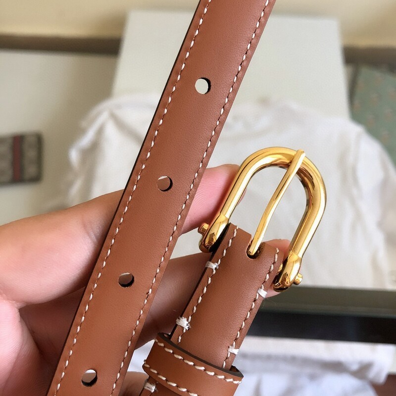Sleek calfskin slim waist needle buckle belt trend wind 1.8cm women's denim belt is a leather needle belt