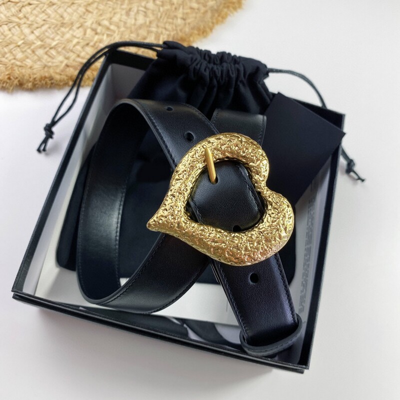 Women's leather decorative belt 3.0 versatile women's belt waist personality heart-shaped copper needle buckle belt