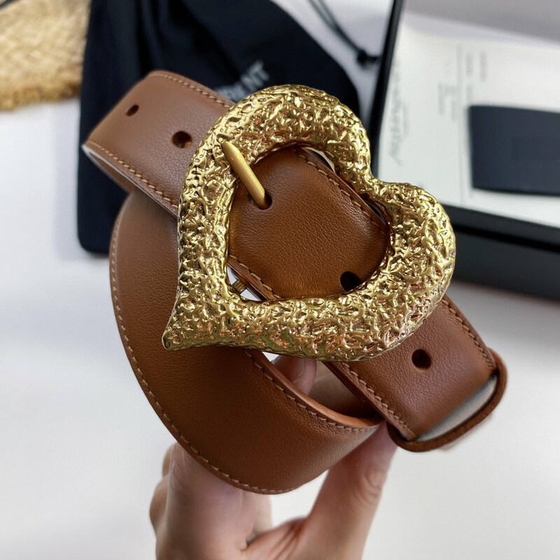 Women's leather decorative belt 3.0 versatile women's belt waist personality heart-shaped copper needle buckle belt