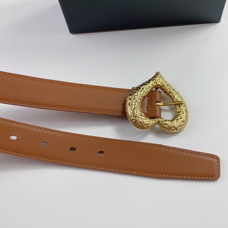 Women's leather decorative belt 3.0 versatile women's belt waist personality heart-shaped copper needle buckle belt