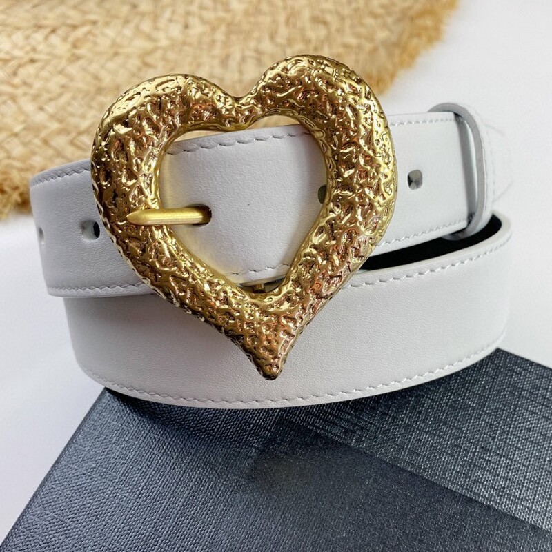 Women's leather decorative belt 3.0 versatile women's belt waist personality heart-shaped copper needle buckle belt