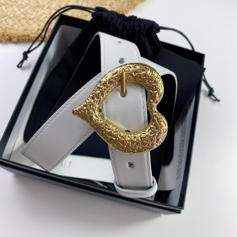 Women's leather decorative belt 3.0 versatile women's belt waist personality heart-shaped copper needle buckle belt