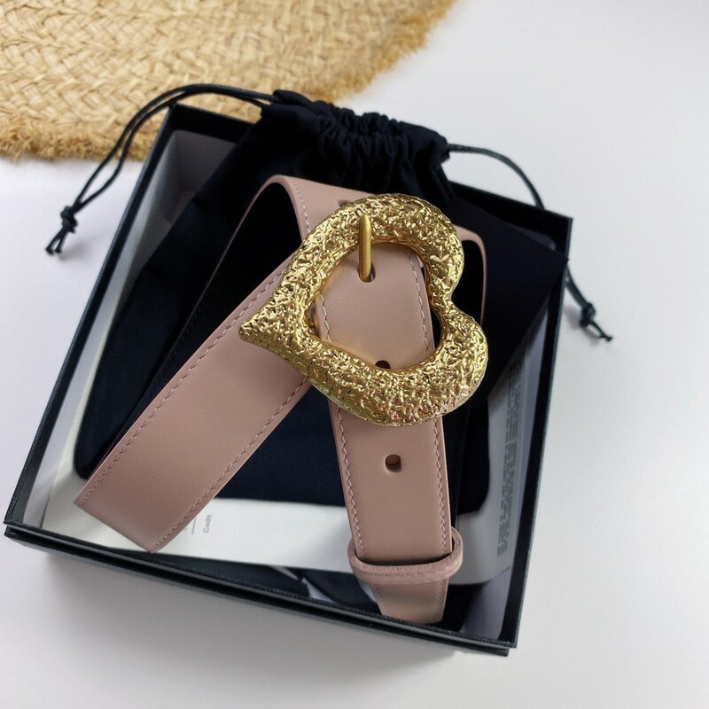 Women's leather decorative belt 3.0 versatile women's belt waist personality heart-shaped copper needle buckle belt