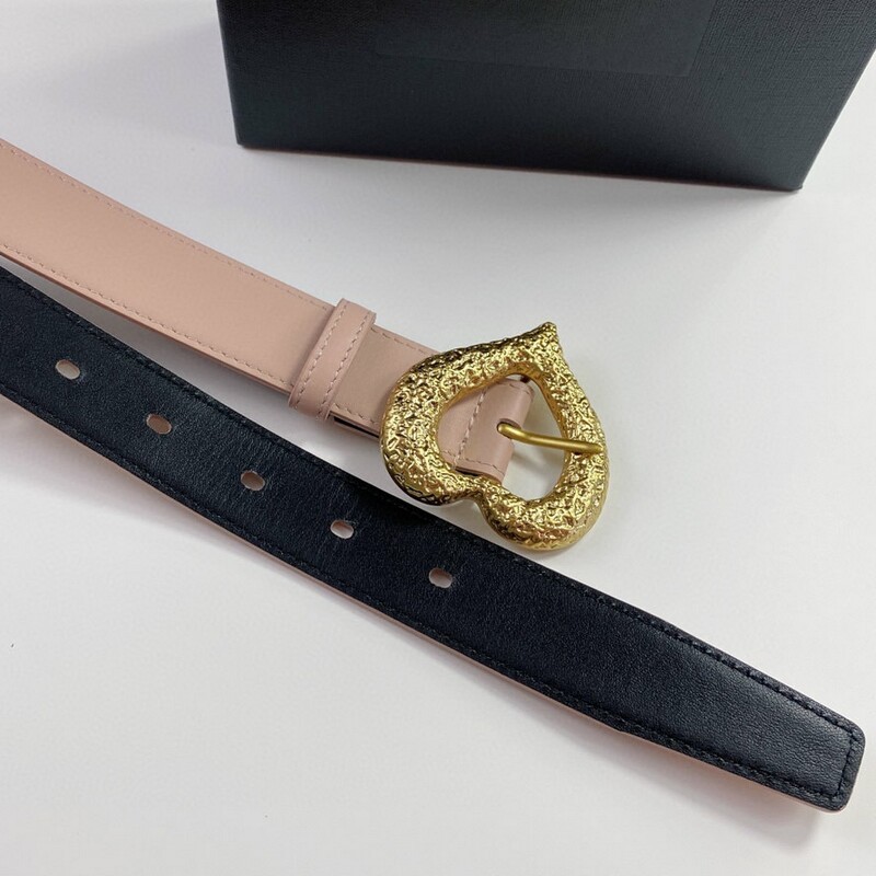 Women's leather decorative belt 3.0 versatile women's belt waist personality heart-shaped copper needle buckle belt