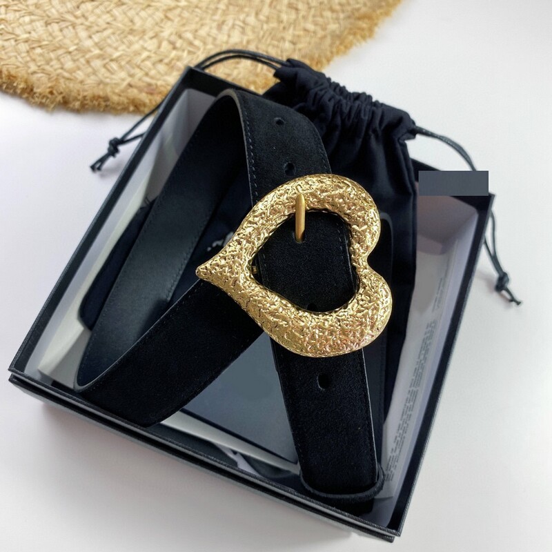 Women's leather decorative belt 3.0 versatile women's belt waist personality heart-shaped copper needle buckle belt