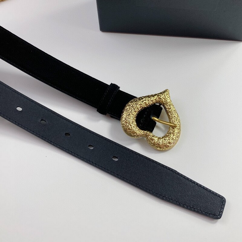 Women's leather decorative belt 3.0 versatile women's belt waist personality heart-shaped copper needle buckle belt
