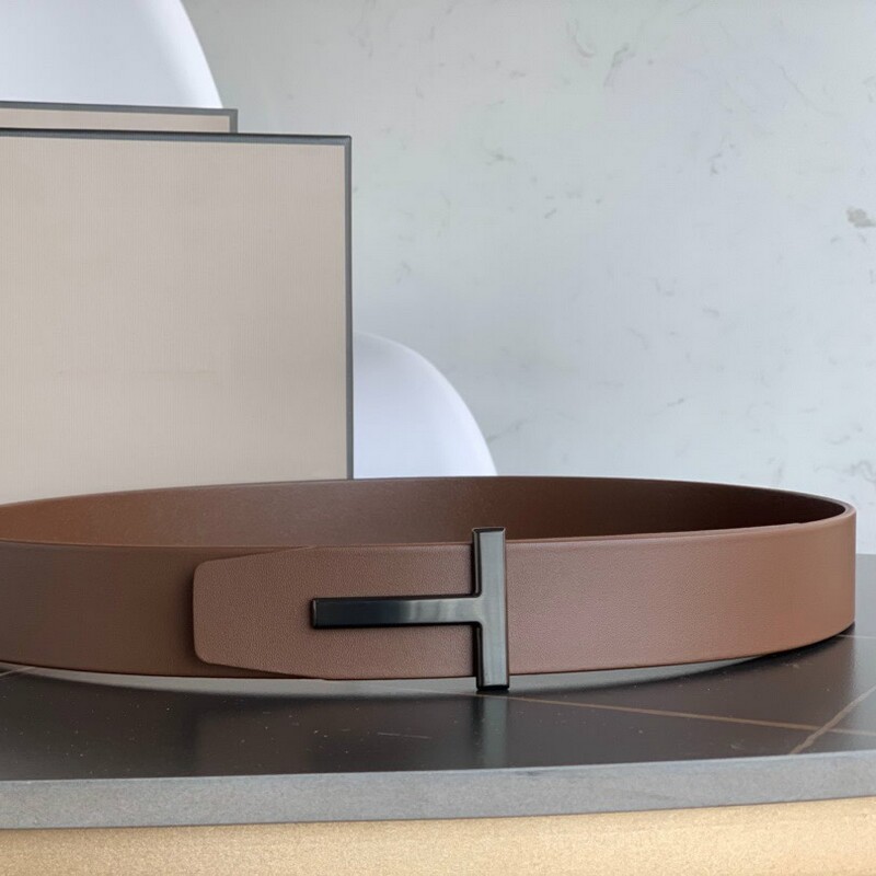 Business men's high quality leather belt end plate buckle T-buckle simple 4.0 stainless steel buckle full head layer leather
