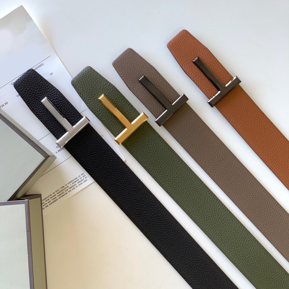 Business men's leather belt High quality double leather stainless steel T buckle leather belt Listripe 4.0 simple west wear belt