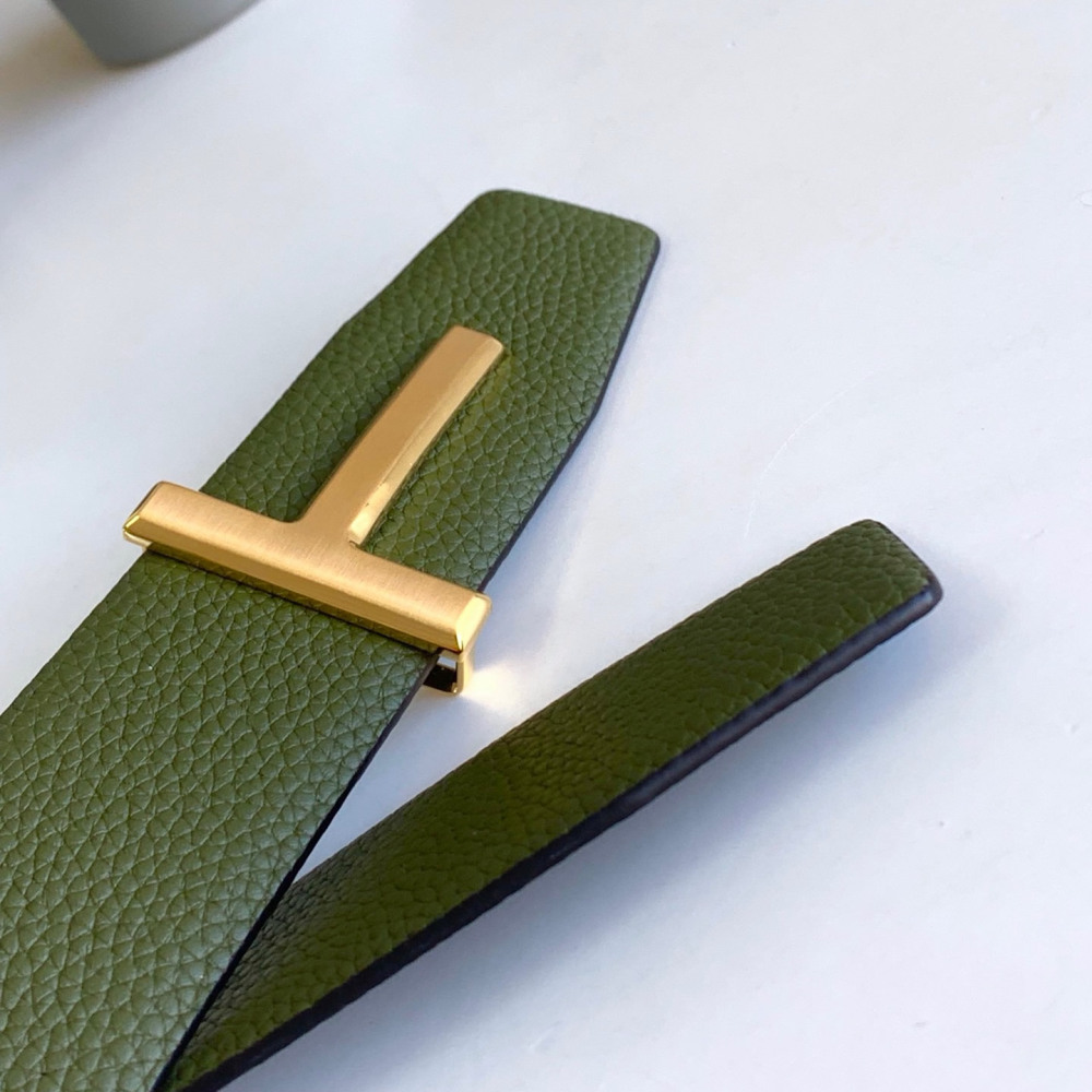 Business men's leather belt High quality double leather stainless steel T buckle leather belt Listripe 4.0 simple west wear belt