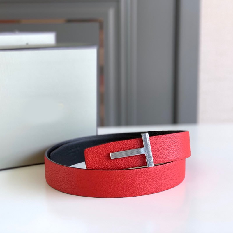 Business men's leather belt High quality double leather stainless steel T buckle leather belt Listripe 4.0 simple west wear belt