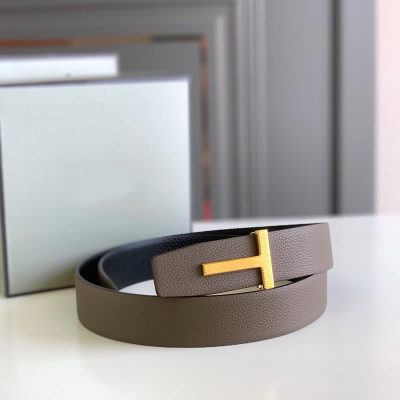 Business men's leather belt High quality double leather stainless steel T buckle leather belt Listripe 4.0 simple west wear belt