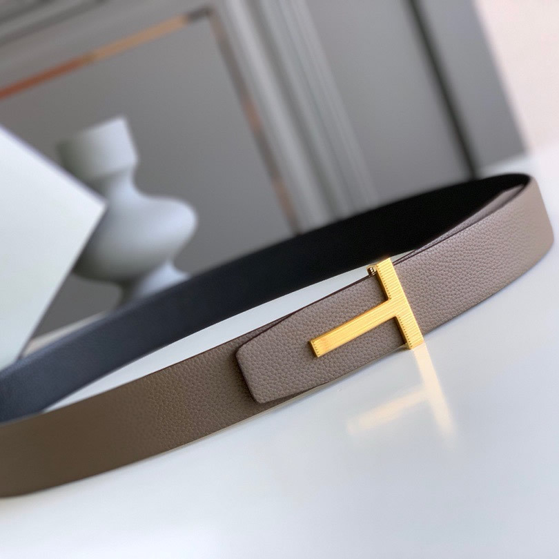 Business men's leather belt High quality double leather stainless steel T buckle leather belt Listripe 4.0 simple west wear belt