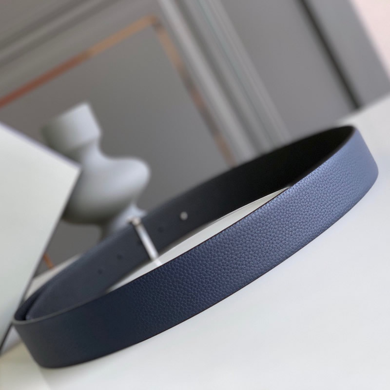 Business men's leather belt High quality double leather stainless steel T buckle leather belt Listripe 4.0 simple west wear belt