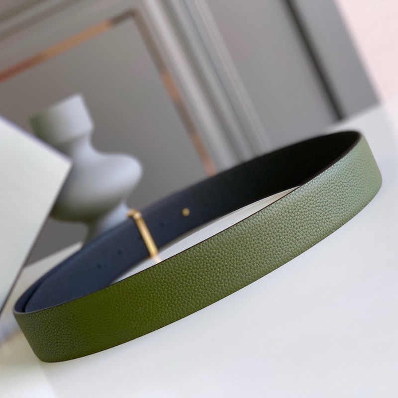 Business men's leather belt High quality double leather stainless steel T buckle leather belt Listripe 4.0 simple west wear belt